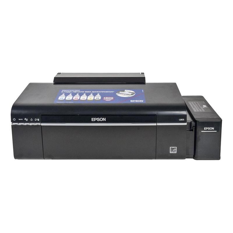Принтер струйный Epson L805, черный, USB/Wi-Fi (без кабеля USB) (C11CE86403)