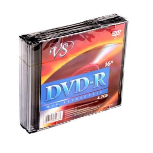 Оптический диск DVD-R VS 4.7Gb, 16x, slim case, 200шт. (VSDVDRSL01)