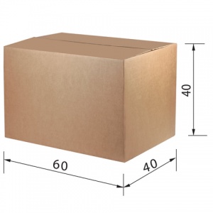 Короб картонный 600x400x400мм, картон бурый Т-24 профиль С, 1шт. (440136)