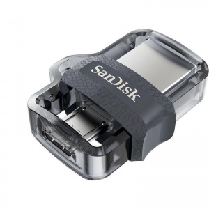 Флэш-диск USB 16Gb SanDisk Ultra Dual Drive M3.0, USB3.0/microUSB, черный (SDDD3-016G-G46)