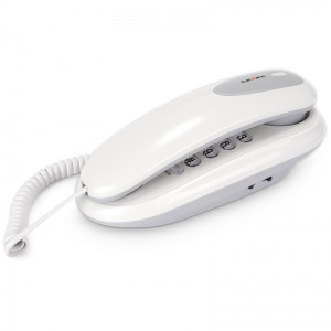 Проводной телефон teXet TX-236, повторный набор, компактный размер, светло-серый (337863)