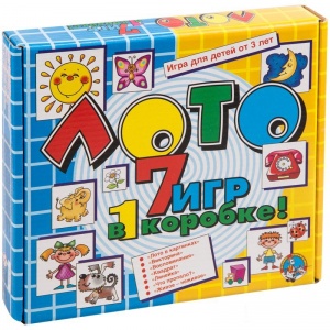 Игра настольная Лото Десятое королевство "7 игр в 1 коробке" (большое), картонная коробка (0042), 10шт.