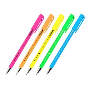 Ручка шариковая Lorex Neon Slim Soft (0.5мм, синий цвет чернил, прорезиненный корпус) 24шт.