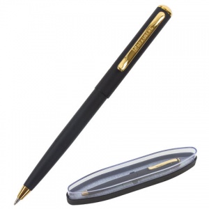 Ручка шариковая подарочная Brauberg Maestro (0.5мм, синий цвет чернил, корпус черный с золотистым) 2шт. (143470)