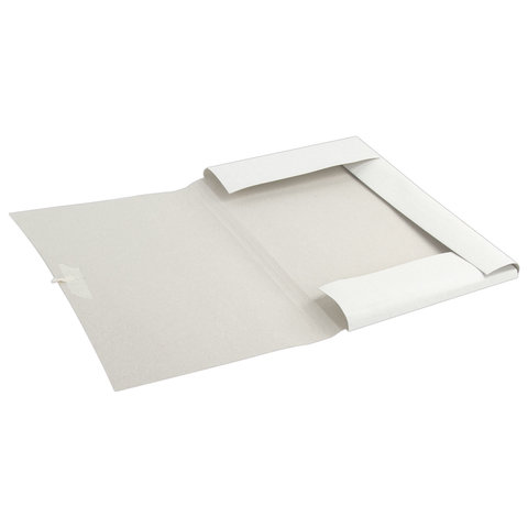 Папка с завязками картонная Офисмаг Бюджет (А4, 220 г/м2, на 200л., картон немелованный) белая (127817), 200шт.