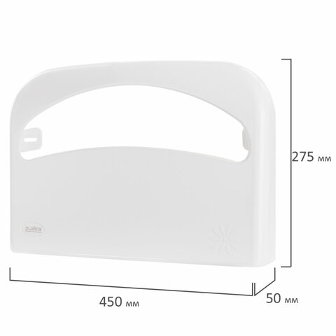 Диспенсер для покрытий на унитаз Лайма Professional Original V1, 1/2 сложения, пластик, белый (605785)