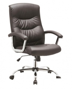 Кресло руководителя Easy Chair 550 TR, рециклированная кожа черная, хром