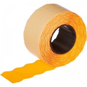 Этикет-лента 26x12мм, оранжевая волна, 10 рулонов по 1000шт.