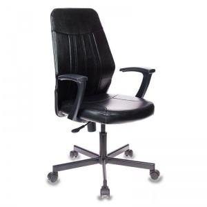 Кресло офисное Easy Chair 224, кожзам черный, металл