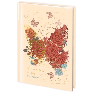 Ежедневник недатированный А5 Staff Butterfly (128 листов) ламинированная обложка с фольгой, 8шт. (113524)
