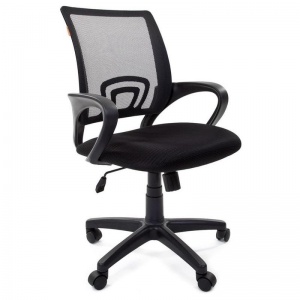 Кресло офисное Chairman 696, ткань/сетка черная, пластик