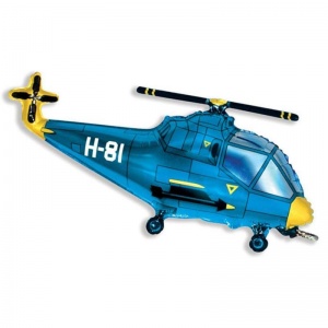 Воздушный шар Пати Бум И-160 Вертолет голубой 57x96см, фольгированный