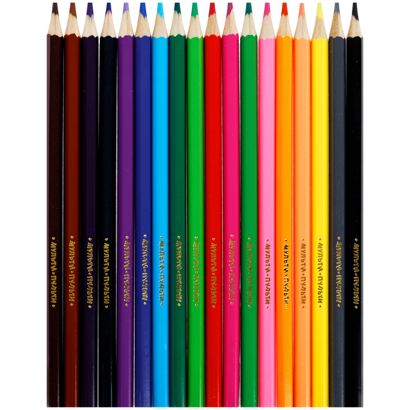 Карандаши акварельные 18 цветов Мульти-Пульти &quot;Енот в Карибском море&quot; (L=176мм, D=7мм, d=3.3мм, 6гр) картонная упаковка (CP_10764), 8 уп.