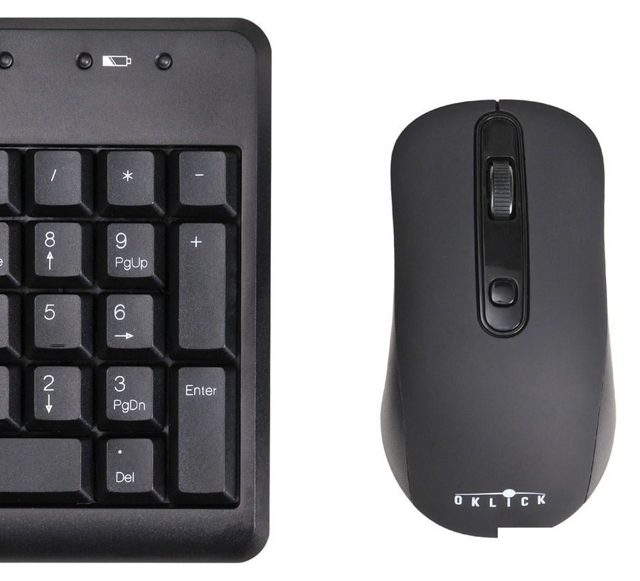 Набор клавиатура+мышь Oklick 270M, беспроводной, USB, черный (MK-5306)
