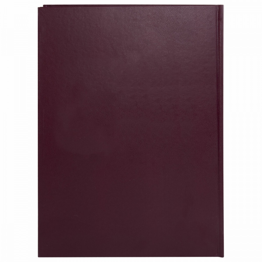 Бухгалтерская книга учета Brauberg (А4, 96л, клетка) твердая обложка, бумвинил, наклейка) бордовая (130279)