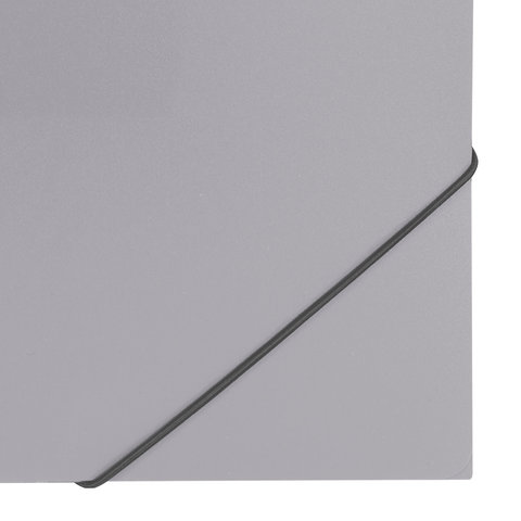 Папка на резинках пластиковая Brauberg Office (А4, до 300 листов) серый (228079), 50шт.