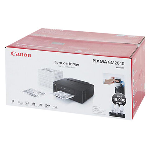 Принтер струйный Canon Pixma GM2040, черный, Wi-Fi, сетевая карта (3110C009)