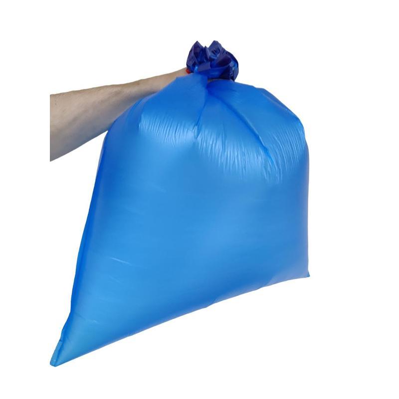 Пакеты для мусора 30л, Luscan (50x60см, 25мкм, синие) ПНД, 20шт. в рулоне, с завязками