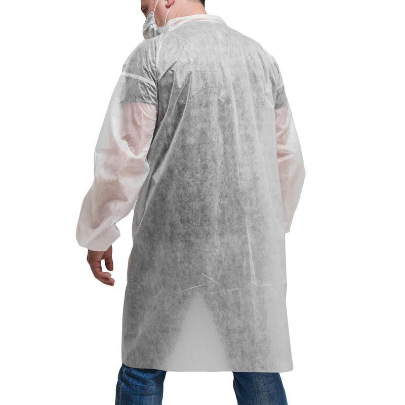 Мед.одежда Халат одноразовый процедурный на кнопках, белый, размер XL, 10шт., 10 уп.