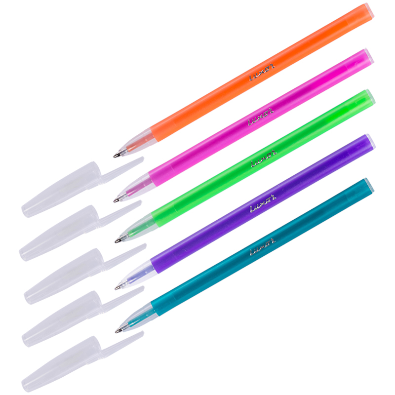 Ручка шариковая Luxor Stick Neon (0.8мм, синий цвет чернил) 1шт. (1230/48BX)