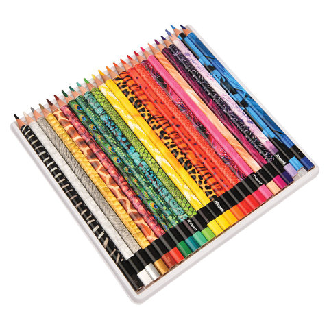 Карандаши цветные 24 цвета Maped Color'Peps Animals (L=175мм, D=7мм, d=3мм, 3гр) картонная упаковка (832224), 12 уп.
