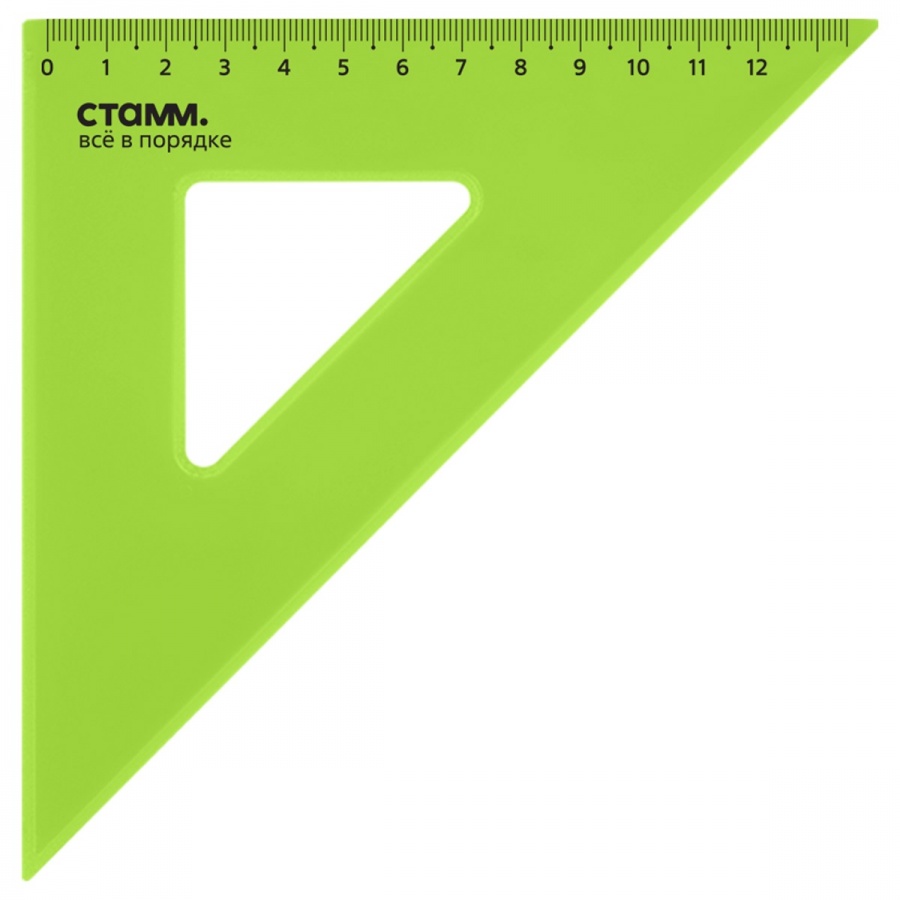 Треугольник 45°, 12см Стамм Neon Cristal, прозрачный тонированный (ТК44)