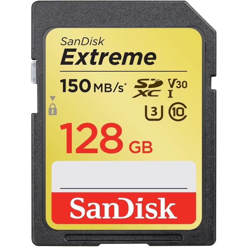 Карта памяти SDXC SanDisk Extreme 128Gb, Class 10 (SDSDXV5-128G-GNCIN)