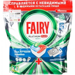 Таблетки для посудомоечных машин Fairy Platinum Plus All in 1, 70шт.