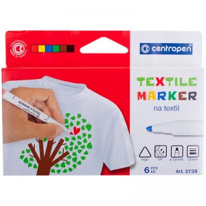 Набор маркеров для ткани Centropen 2739 (1.8мм, 6 цветов) пластик, 6шт., 10 уп. (2739/6)
