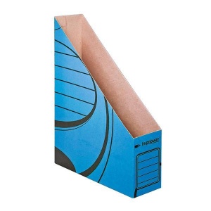Лоток для бумаг вертикальный inФОРМАТ, 75мм, А4, микрогофрокартон, синий, 50шт.