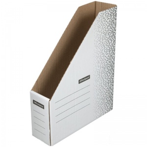 Лоток для бумаг вертикальный OfficeSpace "Standard", 75мм, микрогофрокартон, белый (264828)