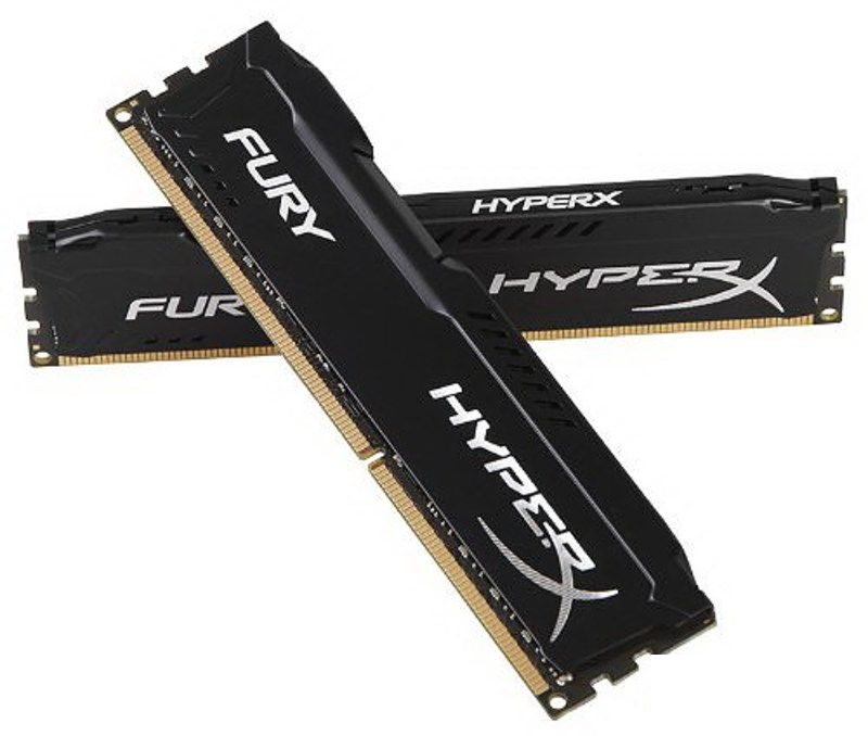 Модуль памяти (комплект) DIMM 2x16Gb Kingston HyperX Fury Black Series HX318C10FBK2/16, DDR3, 1866MHz, Retail (HX318C10FBK2/16)