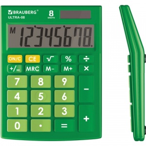 Калькулятор настольный Brauberg Ultra-08-GN (8-разрядный) зеленый (250509)