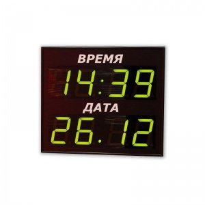 Часы настенные электронные Импульс 410K-EURO-D10-D10-G с календарем, 45x40x6см