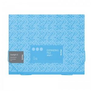 Папка на резинках пластиковая Berlingo Starlight S (A4, 230x335x35мм, 700мкм, 12 отделений) голубая, c рисунком (XF4_12903)