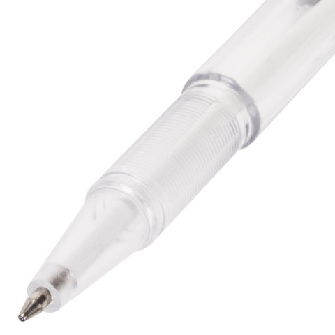 Ручка шариковая настольная Brauberg Стенд-пен (0.5мм, корпус серебристый, синий цвет чернил, на пружинке) 100шт. (142164)