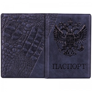 Обложка для паспорта OfficeSpace "Герб", кожзам, серый (311121)