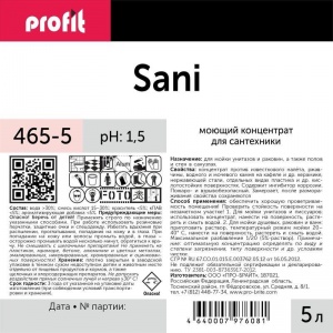 Промышленная химия Pro-Brite Profit Sani, 5л, средство для чистки сантехники, концентрат, 4шт.
