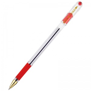 Ручка шариковая MunHwa MC Gold (0.3мм, красный цвет чернил, масляная основа) 1шт. (BMC-03)