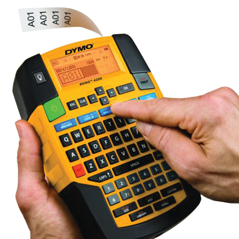 Принтер для печати этикеток Dymo Rhino 4200 (ленты до 19 мм), черный/оранжевый (S0955980)