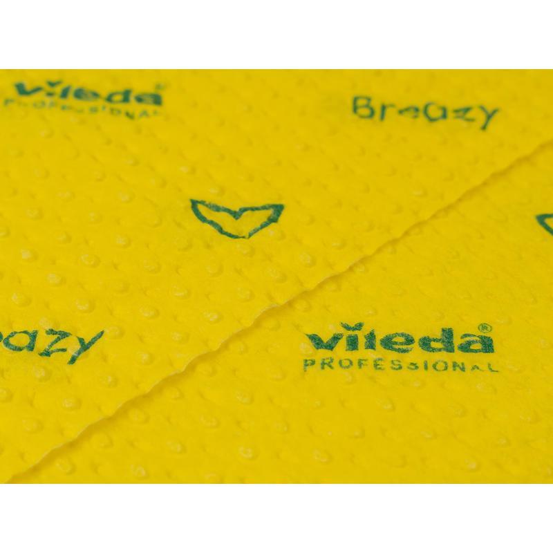 Салфетка хозяйственная Vileda Breazy (36x35см) микроволокно/вискоза, желтая, 25шт. (161618)