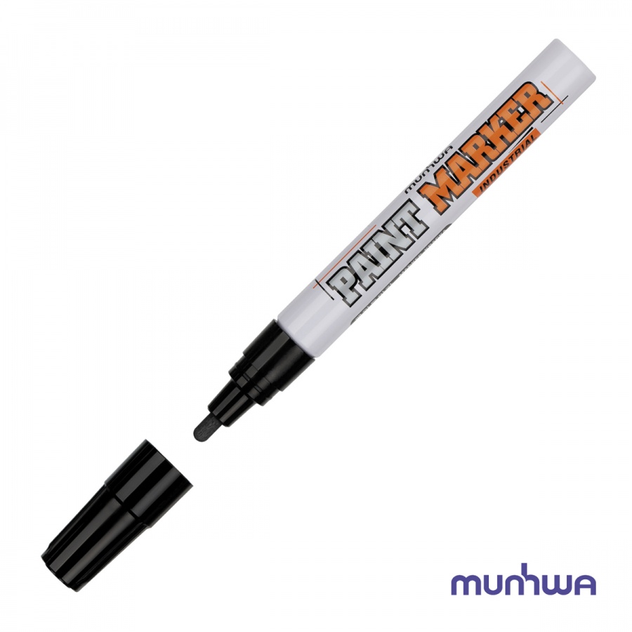 Маркер-краска MunHwa Industrial (2-4мм, черный, нитро-основа) 36шт. (IPM-01/1PE)