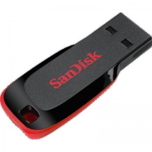 Флэш-диск USB 64Gb SanDisk Cruzer Blade, черный и красный (SDCZ50-064G-B35)