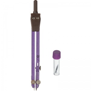 Готовальня 2 предмета Attache BF-A5, пластиковый пенал с европодвесом, фиолетовый
