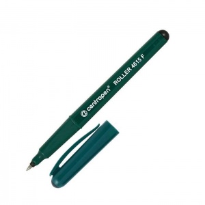 Ручка-роллер Centropen (0.3мм, черный цвет чернил, трехгранная, корпус зеленый) (4615/01-12)