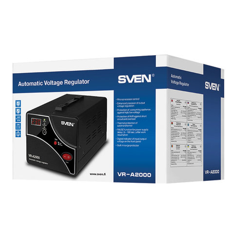 Стабилизатор напряжения Sven VR-A2000, черный
