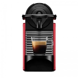 Кофемашина капсульная DeLonghi Nespresso Pixie EN 124.R, черный и красный