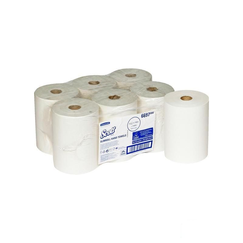 Полотенца бумажные для держателя 1-слойные Kimberly-Clark Scott Slimroll, рулонные, 6 рул/уп (6697)