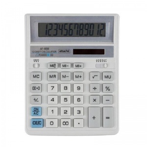 Калькулятор настольный Attache AF-888 (12-разрядный) белый/серый