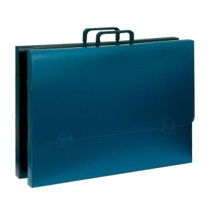 Папка-портфель Регистр (А3, 25мм, 1 отделение, пластик, 700мкм, с ручкой) синяя